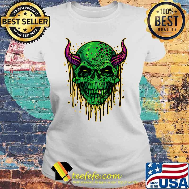 Spooky Halloween Scary Devil Death Skull Satan T-Shirt Laides tee Spooky Halloween Scary Devil Death Skull Satan T-Shirt Laides tee