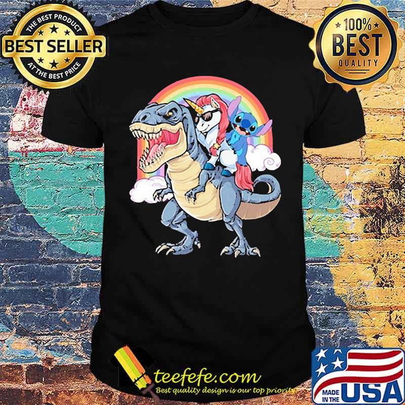 Stitch unicorn t rex rainbow shirt Stitch unicorn t rex rainbow shirt