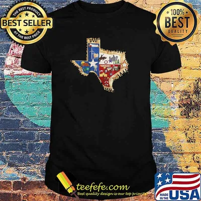 Texas State Map Country CaWestern Rodeo Cowgirl Horse Girl T-Shirt