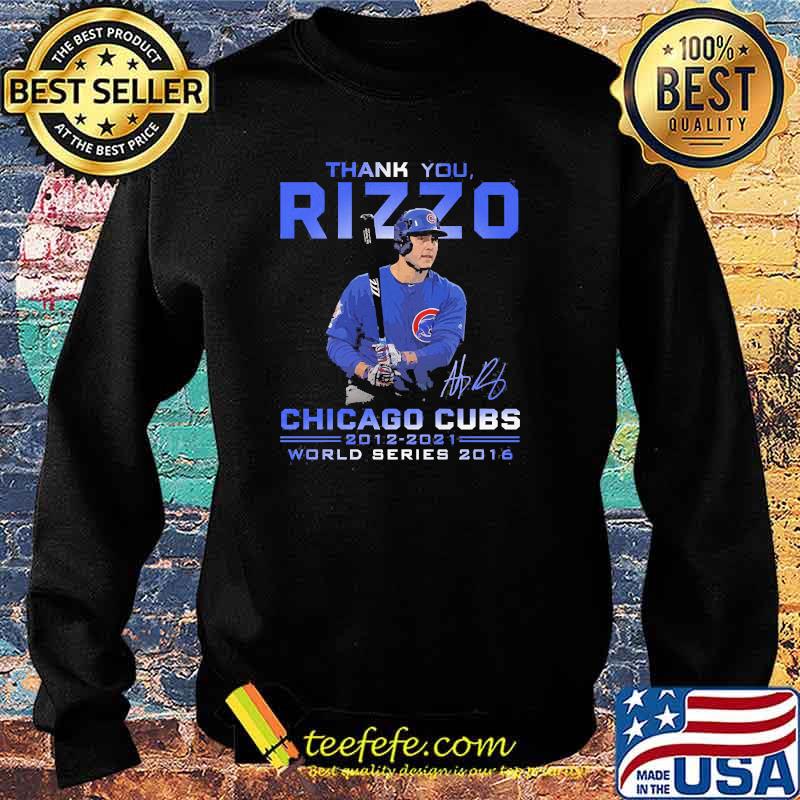 Thank you rizzu chicago cubs 2012 2021 thank you for the memories signatue Sweater Thank you rizzu chicago cubs 2012 2021 thank you for the memories signatue Sweater