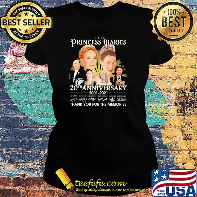 The Princess diaries 20th anniversary 2001 2021 thank you for the memories signatures Ladies tee The Princess diaries 20th anniversary 2001 2021 thank you for the memories signatures Ladies tee