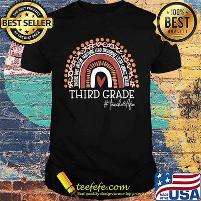 Third Grade Teacher Leopard Rainbow 3rd Grade Teacher Life T-Shirt