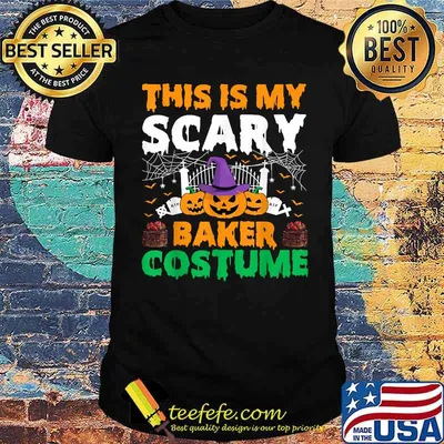 This Is My Scary Baker Costume Pumpkin Hat Witch Halloween T-Shirt