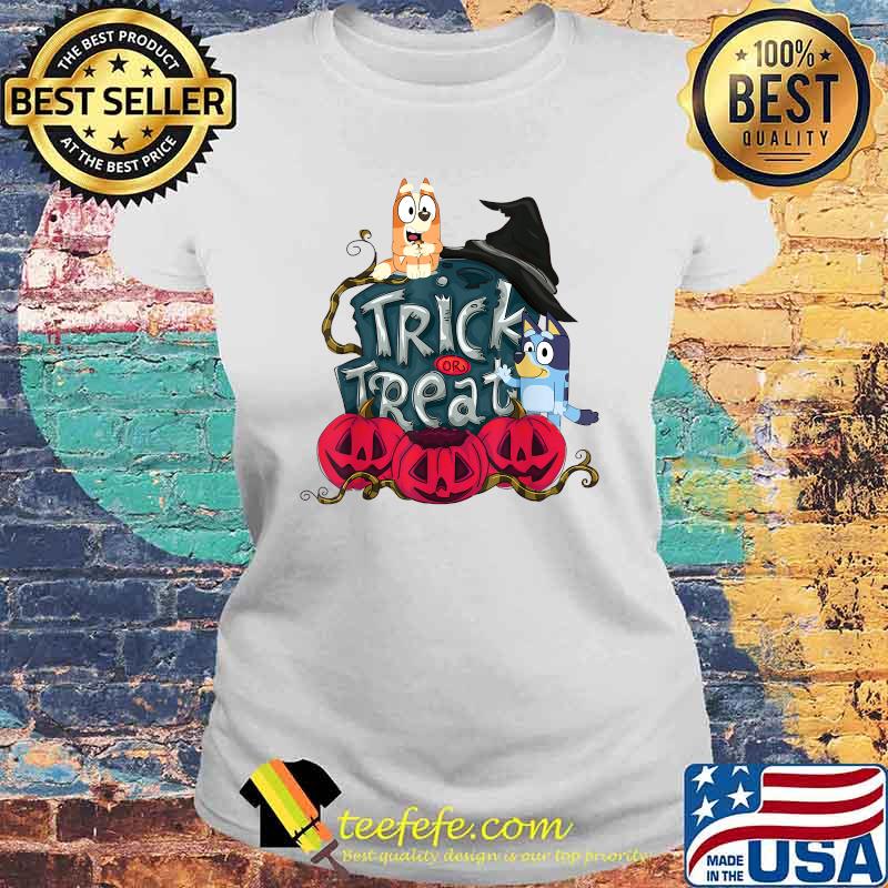 Trick Or Treat Pumpkin B-lueys Halloween T-Shirt Laides tee Trick Or Treat Pumpkin B-lueys Halloween T-Shirt Laides tee