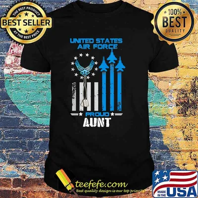 United States Air Force Proud Aunt AMerican Flag T-Shirt