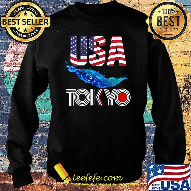 USA 2021 sports America Swimming Flag T-Shirt Sweater USA 2021 sports America Swimming Flag T-Shirt Sweater