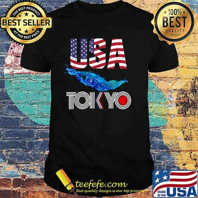 USA 2021 sports America Swimming Flag T-Shirt