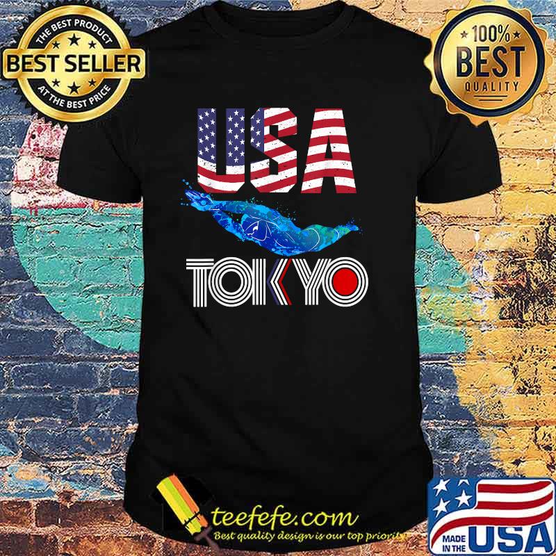 USA 2021 sports America Swimming Flag T-Shirt