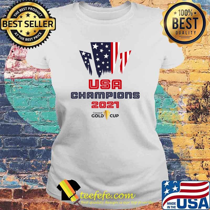 USA Champions 2021 Gold Concacaf Cup T-Shirt Laides tee USA Champions 2021 Gold Concacaf Cup T-Shirt Laides tee