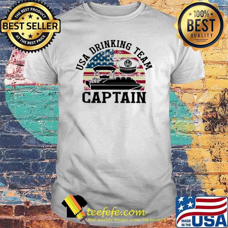 USA Drinking Team Captain American Flag Pontoon Shirt
