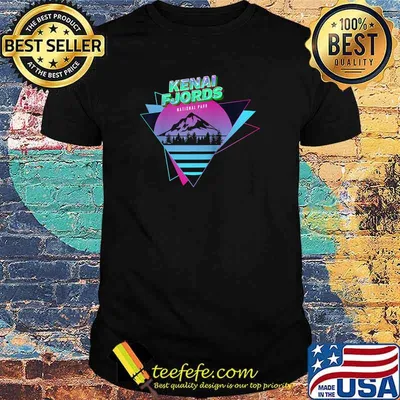Vaporwave Kenai Fjords - National Park Retro Souvenir Raglan T-Shirt