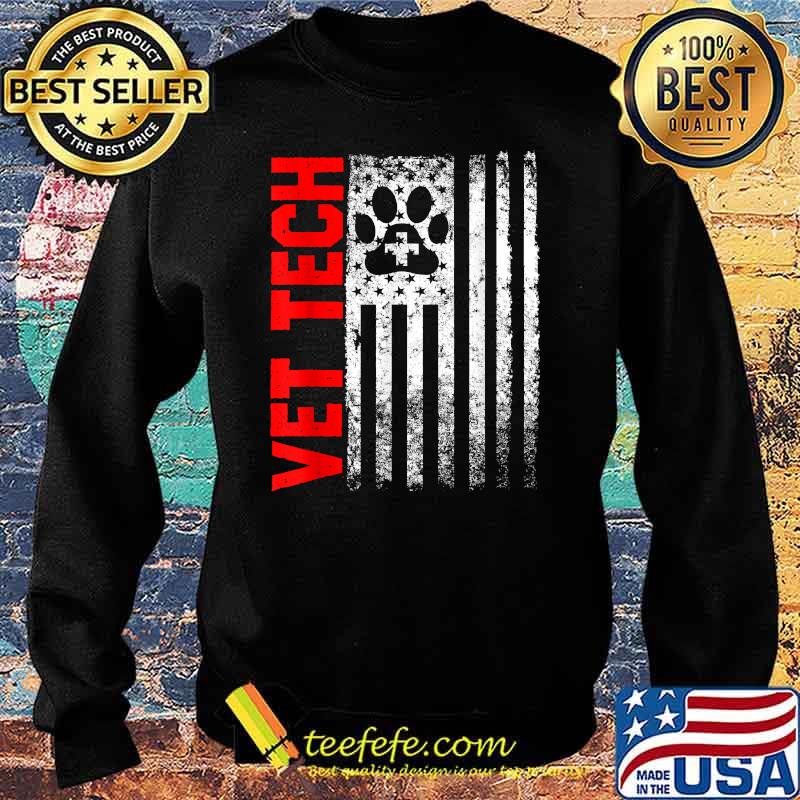 Vet Tech American Flag Veterinary Technician T-Shirt Sweater Vet Tech American Flag Veterinary Technician T-Shirt Sweater
