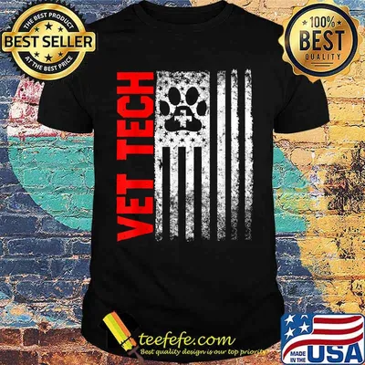 Vet Tech American Flag Veterinary Technician T-Shirt