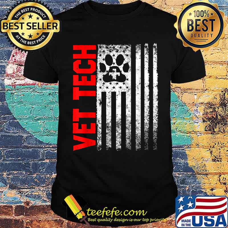 Vet Tech American Flag Veterinary Technician T-Shirt
