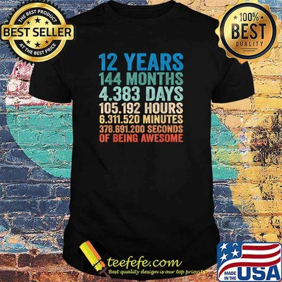 Vintage 12th Birthday Shirt Gift 12 Years Old Being Awesome T-Shirt