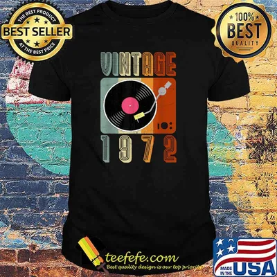 Vintage 1972 Record Player 49th Birthday Vinyl T-Shirt