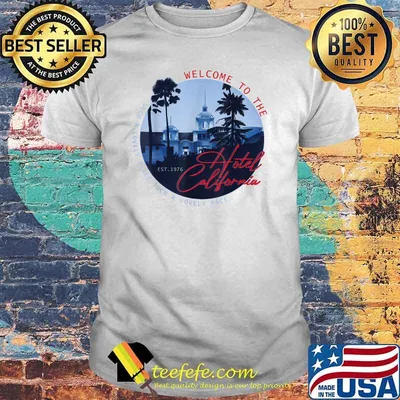 Vintage 1976 Eagles Welcome To Hotel At California Music Such A Lovely Place Such A Lovely Face T-Shirt