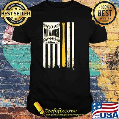 Vintage Milwaukee Baseball Flag Patriotic Baseball T-Shirt