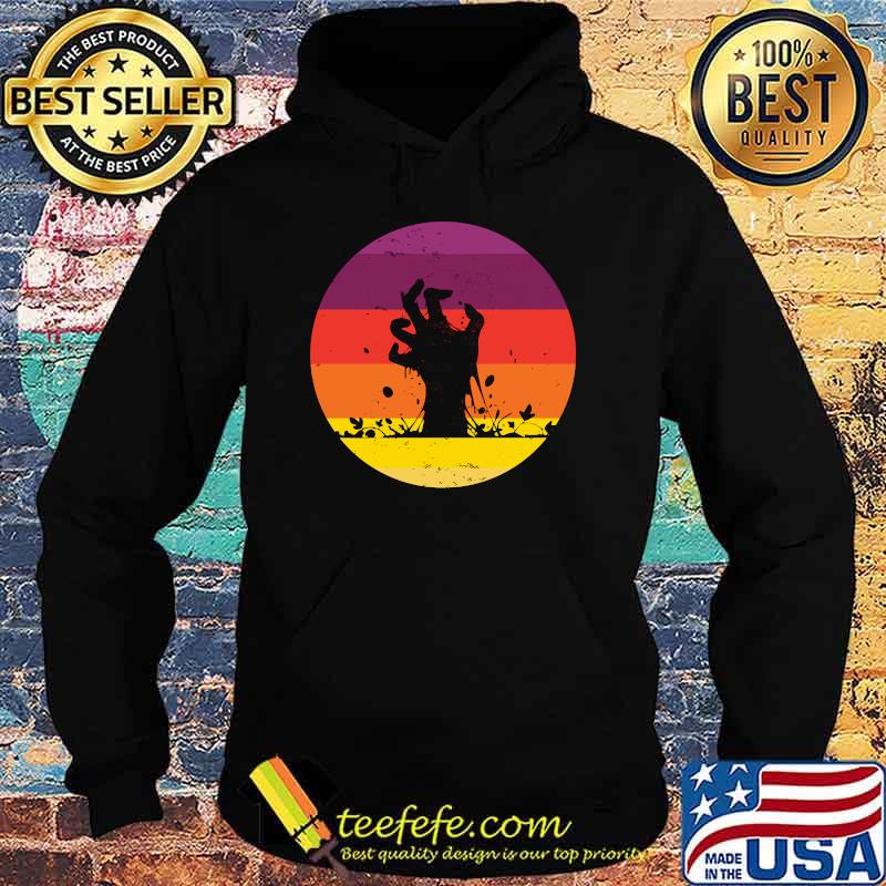 Vintage Retro Sunset Halloween Zombie Hand Scary Costume T-Shirt Hoodie Vintage Retro Sunset Halloween Zombie Hand Scary Costume T-Shirt Hoodie