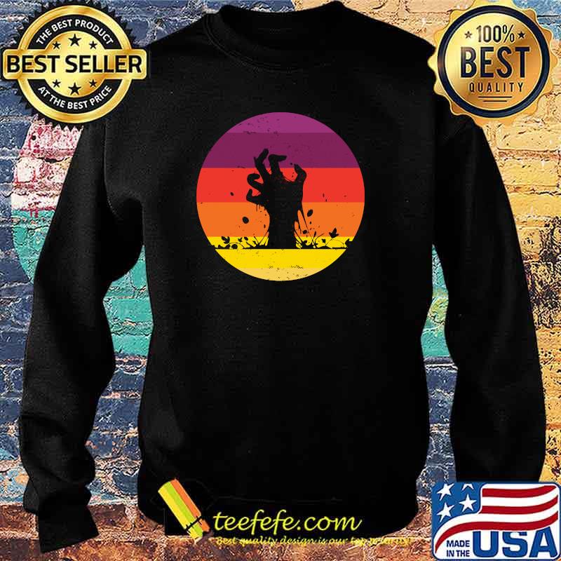 Vintage Retro Sunset Halloween Zombie Hand Scary Costume T-Shirt Sweater Vintage Retro Sunset Halloween Zombie Hand Scary Costume T-Shirt Sweater