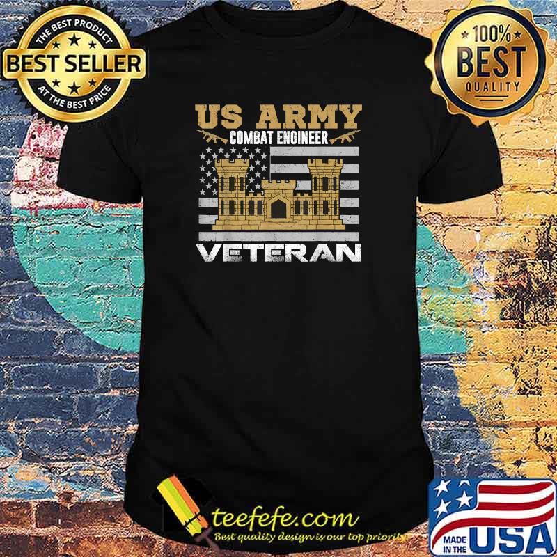 Vintage US Army Combat Engineer Veteran Flag T-Shirt Vintage US Army Combat Engineer Veteran Flag T-Shirt