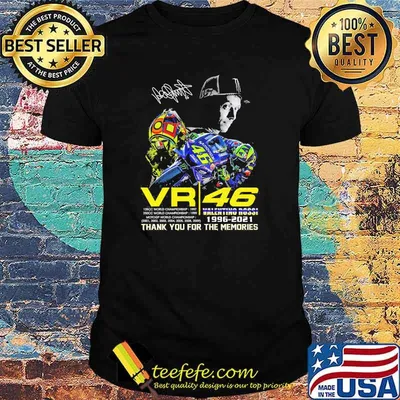 Vr 46 valentino rossi 1996 2021 thank you for the memories signature shirt