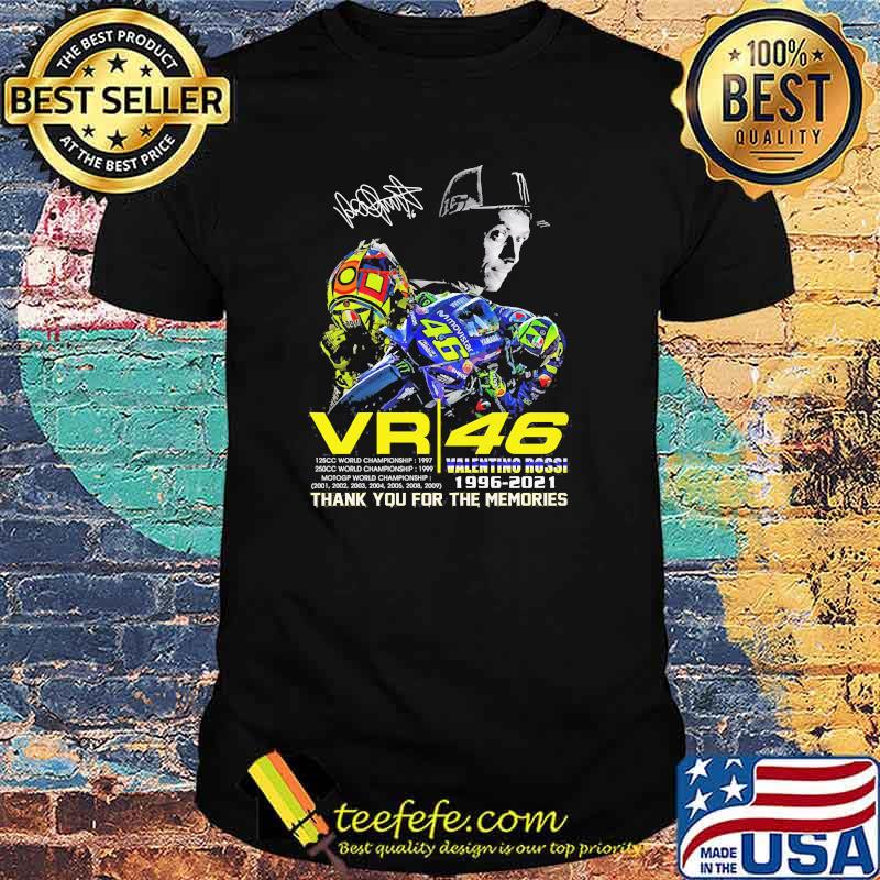 Vr 46 valentino rossi 1996 2021 thank you for the memories signature shirt Vr 46 valentino rossi 1996 2021 thank you for the memories signature shirt