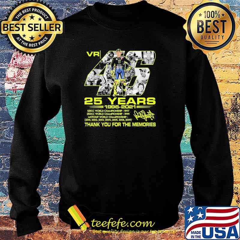 Vr 46 valentino rossi 25 years 1996 2021 thank you for the memories signature Sweater Vr 46 valentino rossi 25 years 1996 2021 thank you for the memories signature Sweater