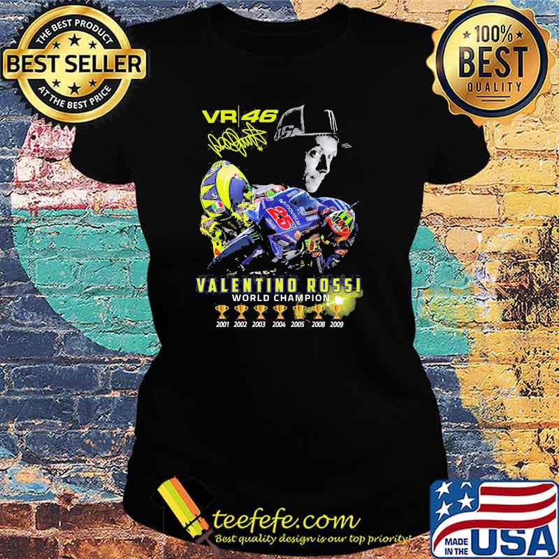 Vr 46 valentino rossi world champion signature Ladies tee Vr 46 valentino rossi world champion signature Ladies tee