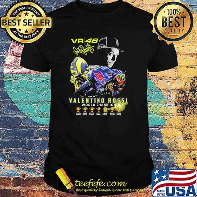 Vr 46 valentino rossi world champion signature shirt