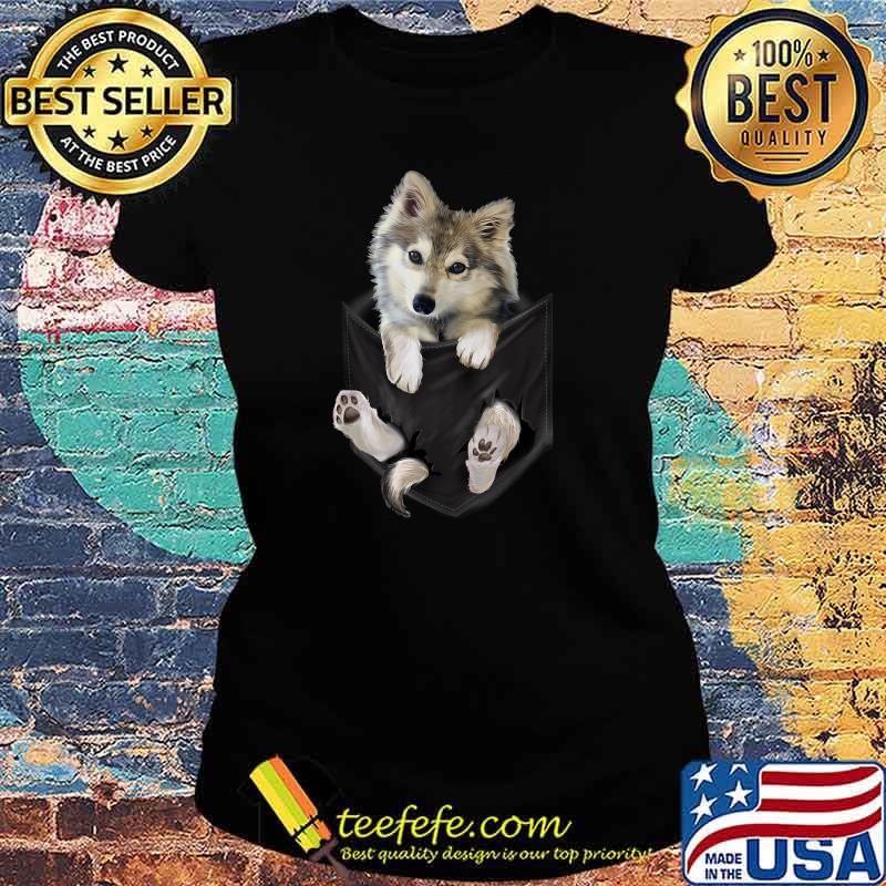 Wolf White Pup in Pocket Wolves T-s Ladies tee Wolf White Pup in Pocket Wolves T-s Ladies tee