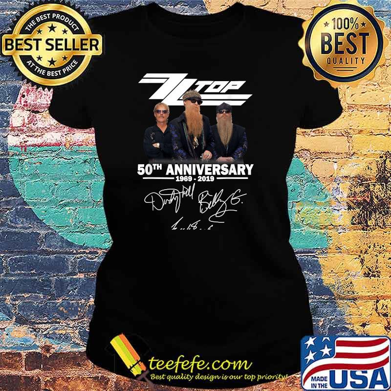Z.Z-Top 50th Anniversary Signatures T-Shirt Ladies tee Z.Z-Top 50th Anniversary Signatures T-Shirt Ladies tee