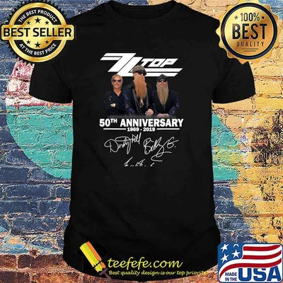 Z.Z-Top 50th Anniversary Signatures T-Shirt