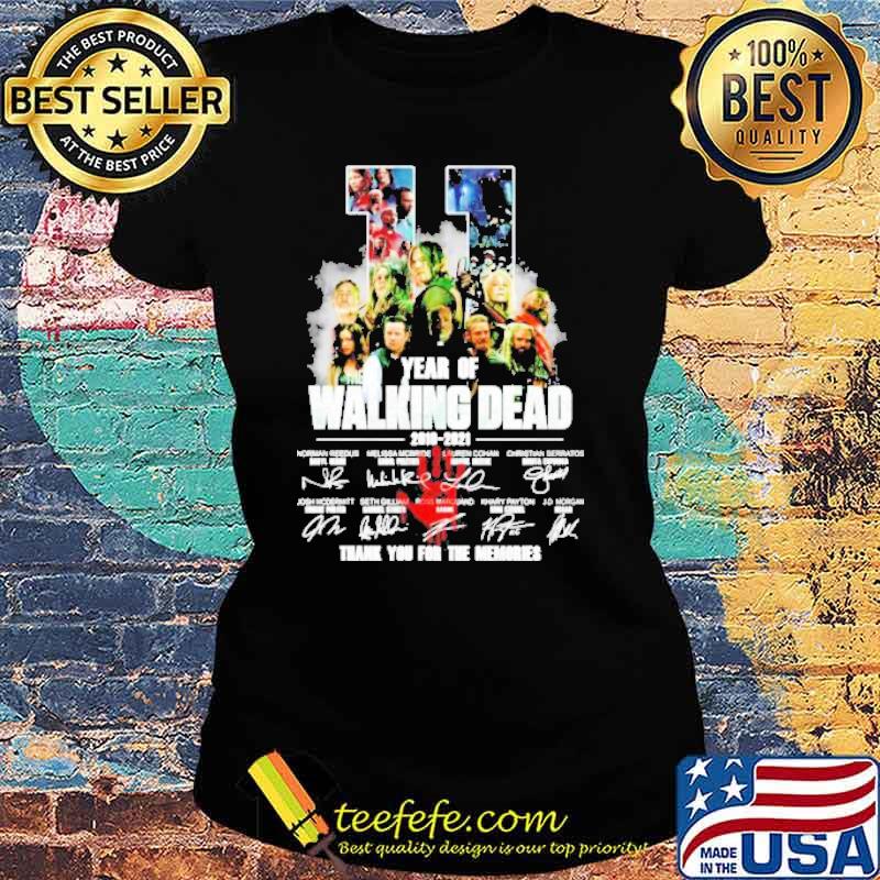11 year of the Walking Dead 2010 2021 thank you for the memory signatures s Ladies tee 11 year of the Walking Dead 2010 2021 thank you for the memory signatures s Ladies tee