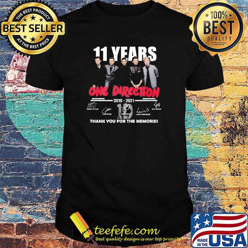 11 years One direction 2010-2021 thank you for the memories shirt