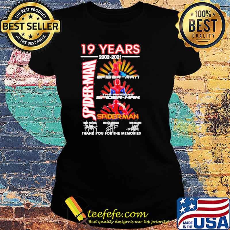 19 years 2002-2021 Spider-Man signatures s Ladies tee 19 years 2002-2021 Spider-Man signatures s Ladies tee
