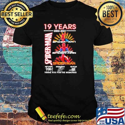 19 years 2002-2021 Spider-Man signatures shirt