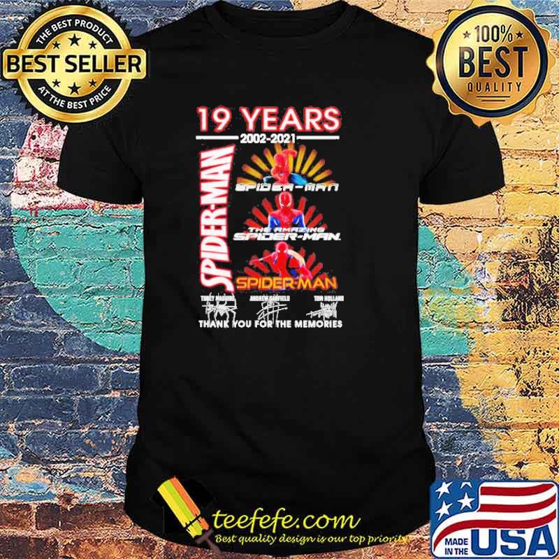 19 years 2002-2021 Spider-Man signatures shirt 19 years 2002-2021 Spider-Man signatures shirt