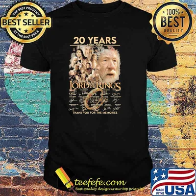 20 years 2001-2021 The Lord of the Rings thank you for the memories shirt