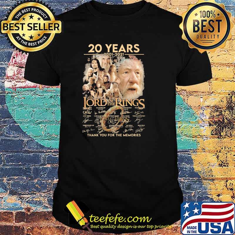 20 years 2001-2021 The Lord of the Rings thank you for the memories shirt