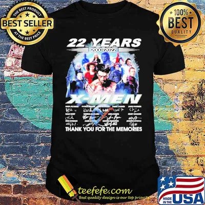 22 years 2000 2022 X-Men thank you for the memories signature shirt