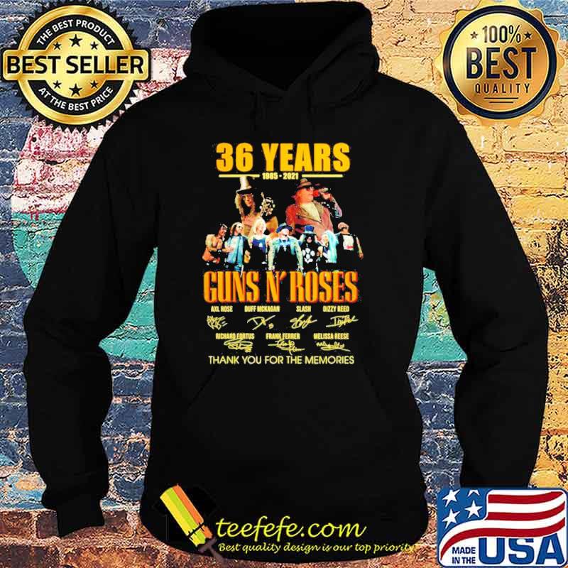 36 years 1985-2021 Guns N’ Roses thank you for the memories signatures s Hoodie 36 years 1985-2021 Guns N’ Roses thank you for the memories signatures s Hoodie