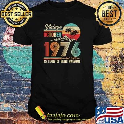 45 Years Old 45th Birthday Decoration Vintage October 1976 T-Shirt