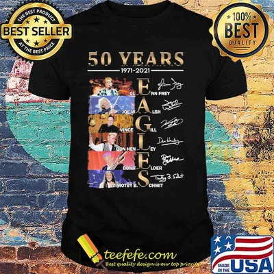 50 years 1971 2021 all name of team Eagles signatures shirt