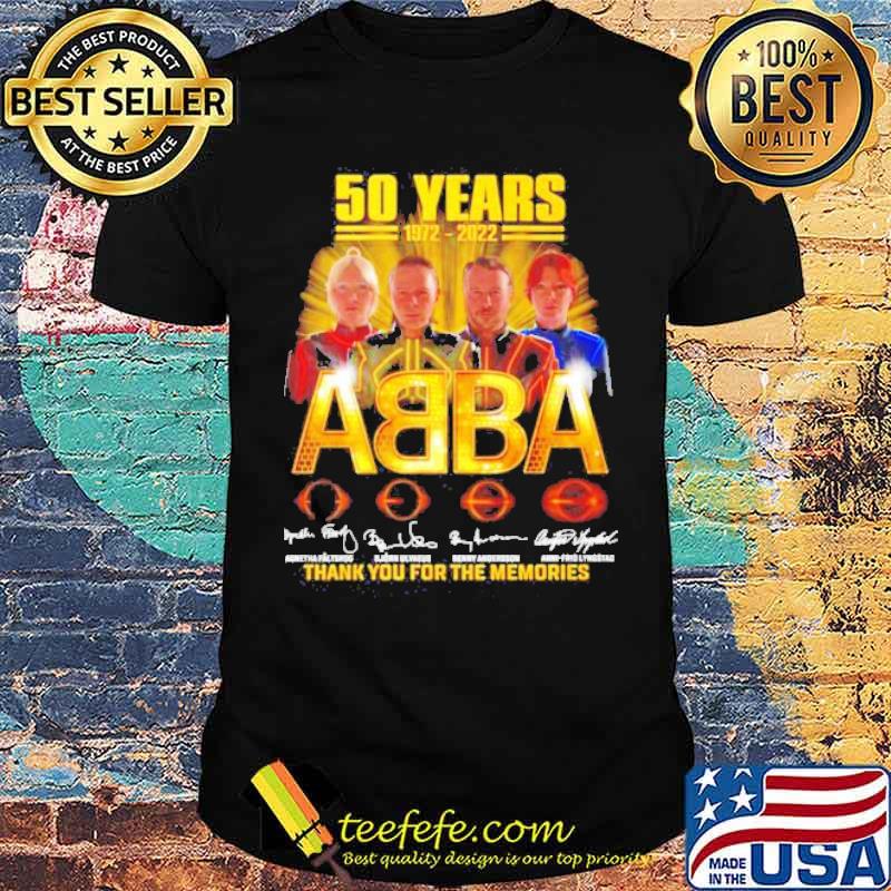 50 years 1972 2022 ABBA thank you for the memories signature shirt 50 years 1972 2022 ABBA thank you for the memories signature shirt