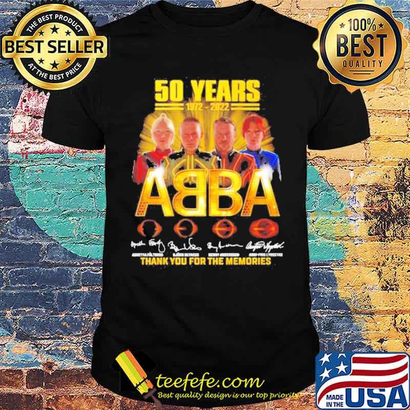 50 years 1972 2022 ABBA thank you for the memories signatures shirt
