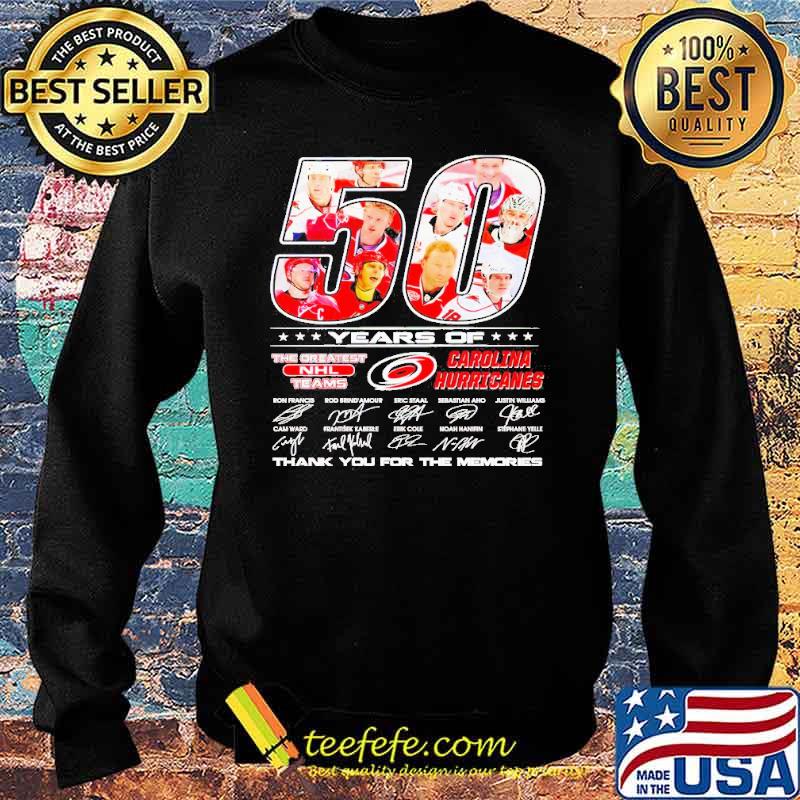 50 years of The Greatest NHL teams Carolina Hurricanes thank you for the memories signatures s Sweater 50 years of The Greatest NHL teams Carolina Hurricanes thank you for the memories signatures s Sweater