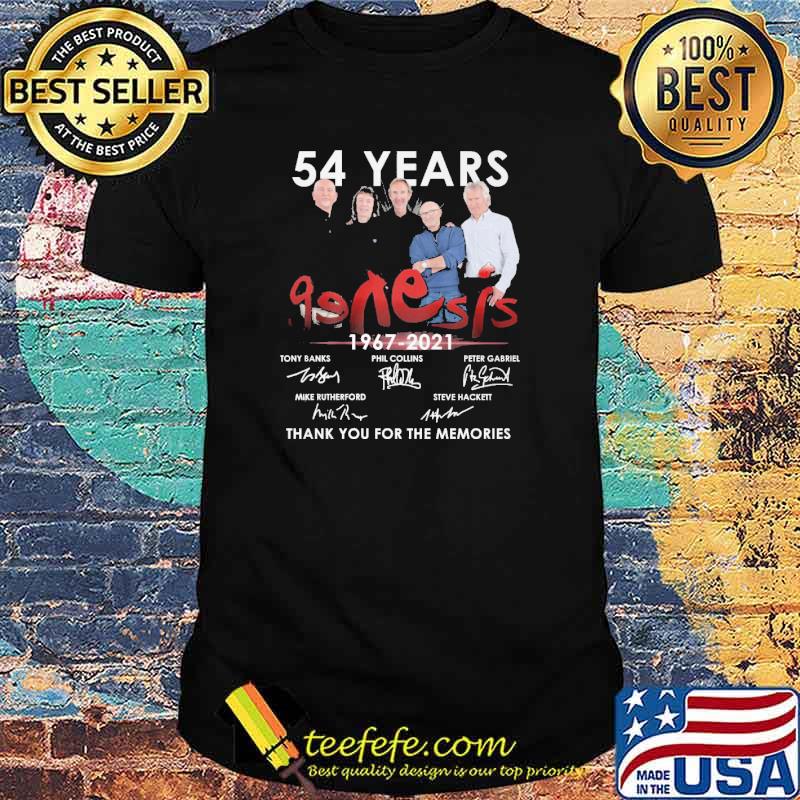 54 years genesis 1967-2021 thank you for the memories shirt 54 years genesis 1967-2021 thank you for the memories shirt