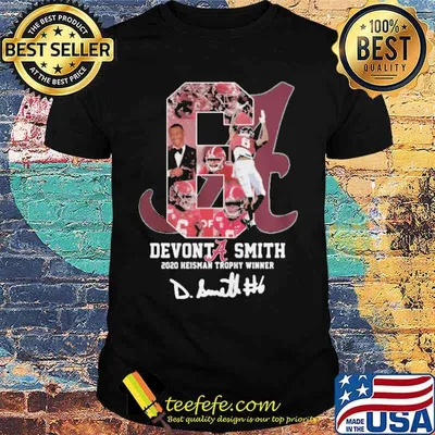 6 Devonta Smith 2020 Heisman Trophy WInner Signature shirt