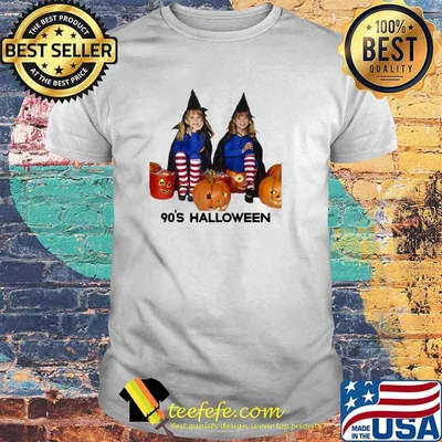 90's Halloween Two Witch Girls Pumskin T-Shirt